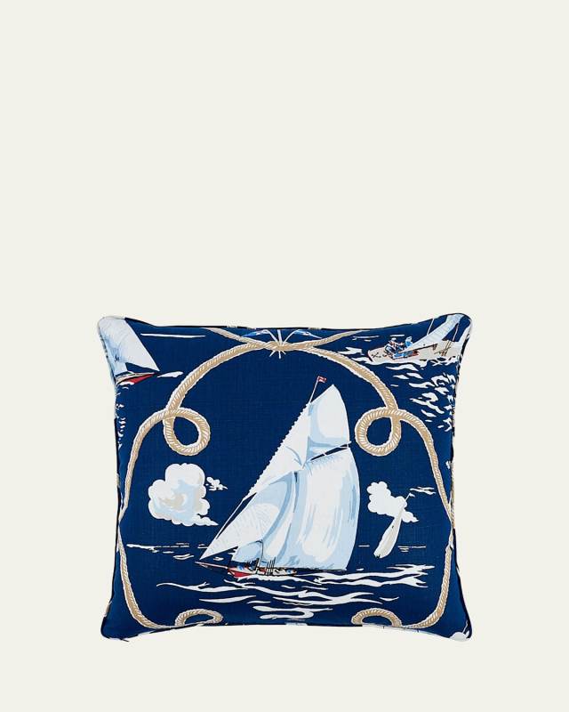 Summer Regatta Linen Pillow, 24"Sq.